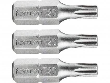 hrot TORX, sada 3ks, T 20x25mm, S2, FORTUM-KITO