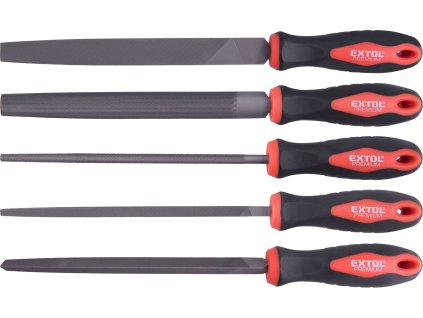 pilníky, sada 5ks, 200mm, sek 2, EXTOL PREMIUM