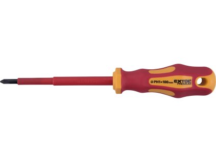 šroubovák elektrikářský, PH1x100mm, VDE, CrV, EXTOL PREMIUM