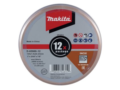 MAKITA SADA ŘEZNÝCH KOTOUČŮ 125X1,2X22,23MM 12ks (D-65969-12)