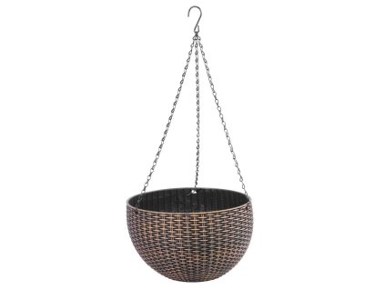 Kvetináč Strend Pro Modern, visiaci, závesný, zlatý, 26x16cm, s retiazkou a vešiakom