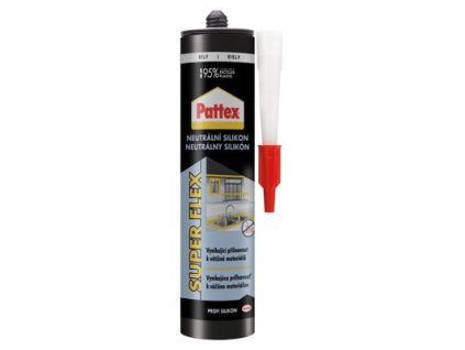 Silikón Pattex Super Flex Neutrálny, biely, 280 ml
