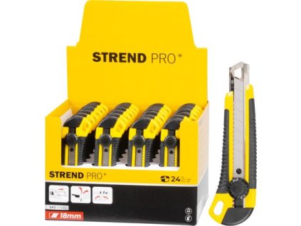 Nôž Strend Pro UKBOX-85, 18 mm, odlamovací, plastový, Sellbox 24 ks