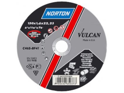 Kotúč NORTON Vulcan A 125x1,0x22 A60S-BF41, rezný na kov a nerez