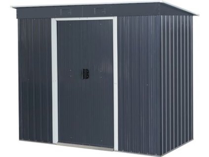 Domček Strend Pro, záhradný, plech, antracit, so základňou, 217x110x174 cm