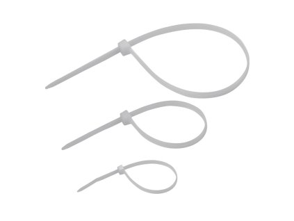Sťahovacie pásky plastové 100/150/200 mm, biele, 3x 25 ks
