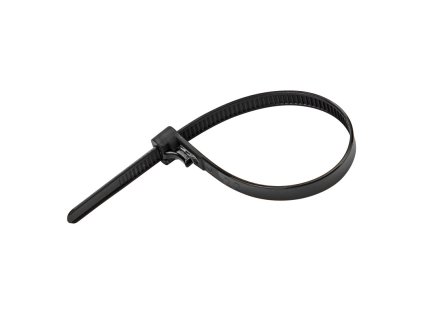 Sťahovacie pásky uvoľniteľné 7,2x200 mm, čierne, 50 ks