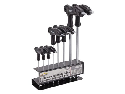 Skrutkovače inbus s T-rukoväťou a guľovou hlavou, 8-dielna sada