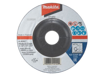 MAKITA KOTOUČ BRUSNÉ NA KOV 115 x 6 x 22,23 mm