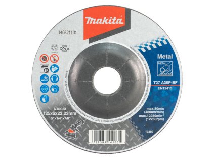 MAKITA KOTOUČ BRUSNÉ NA KOV 125 x 6 x 22,23 mm