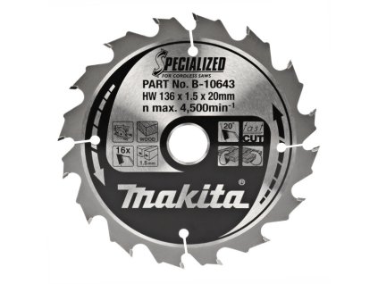 MAKITA KOTOUČ PILOVÝ 136 x 20 mm 16 z