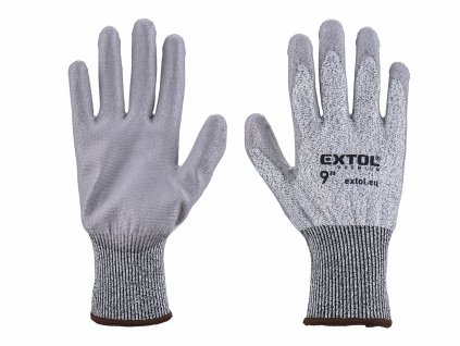 Rukavice polyesterové polomáčané v polyuretáne, 9", EXTOL PREMIUM