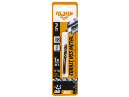 RURIS 2x vrták do železa Cobalt HSS 2,5 mm