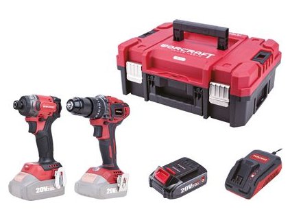 Set Worcraft XCUBE030 ShareSYS Toolbox, uťahovák 450 Nm, skrutkovač 50 Nm, 2x 2.0 Ah akumulátor, 1x nabíjačka