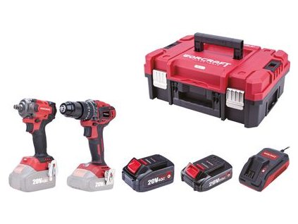 Set Worcraft XCUBE031 ShareSYS Toolbox, uťahovák 450 Nm, skrutkovač 50 Nm, 1x 2.0 Ah akumulátor + 1x 4.0 Ah akumulátor, 1x nabíjačka