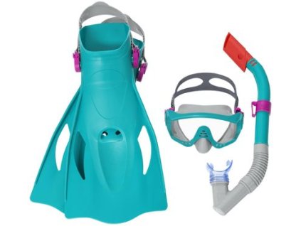 Okuliare Bestway® Sparkl Water, sada, šnorchlovacia, okuliare na potápanie s plutvami