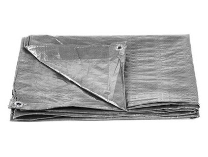 Plachta Tarpaulin Medium 4x4 m, 100 g/m, zakrývacia, SILVER, strieborná, s okami