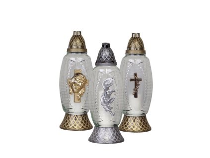 Kahanec Cross, dekoratívne sklo, 40 h, 35 cm, na hrob, mix vzorov