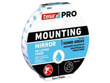 Páska tesa® Mounting PRO Mirror, obojstranná, na zrkadlá, biela, 19 mm, L-5 m (náhrada 2171068 )