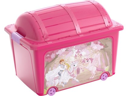 Box s vekom KIS W Box Princess, 50L, ružový, 39x57x43 cm, s kolieskami