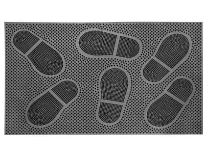 Rohožka MagicHome RBR 117, pred dvere, Footprints, 58x36,5 cm, guma