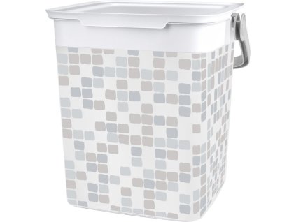 Kôš KIS Chic Mosaic sivý, 23x25,5x25 cm, na prádlo a bielizeň