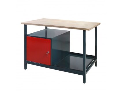 Dielenský pracovný stôl so skrinkou EKO 1T 24902, antracit/červená