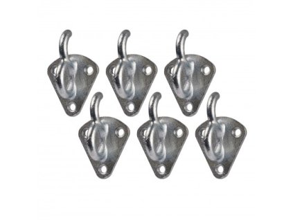 Hák s okem a třemi montážními otvory 55 mm, 6 ks