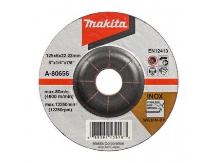 MAKITA A-80656 Brúsny kotúč na oceľ Ø125 x 6 x 22 mm