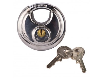 Visiaci zámok okrúhly z nehrdzavejúcej ocele 70 mm