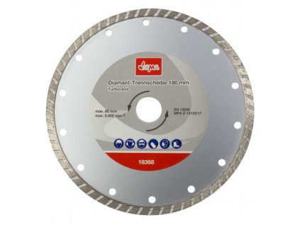 Diamantový řezný kotouč Turbo 180 mm DDT180T