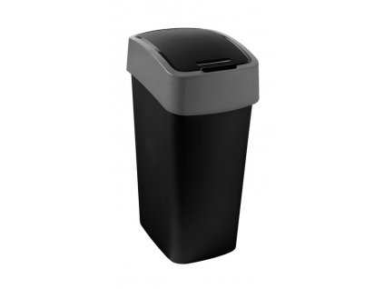Kôš Curver® PACIFIC FLIP BIN 45L, čierno/šedý, na odpad