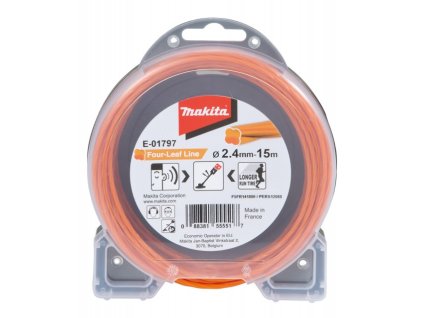 MAKITA ŽACÍ LANKO 2,4X15M ČTYŘHRANÉ ORANŽOVÉ (E-01797)