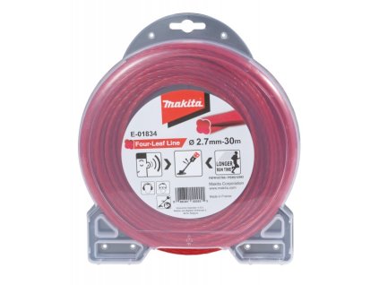 MAKITA ŽACÍ LANKO 2,7X30M ČTYŘHRANÉ ČERVENÉ (E-01834)