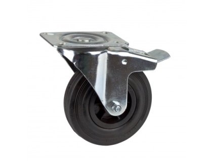 Gumové otočné koliesko s brzdou 160 mm, do 70 kg
