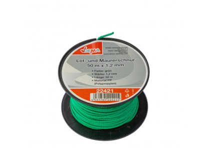 Zednická šňůra PP 1,2 mm / 50 m, zelená