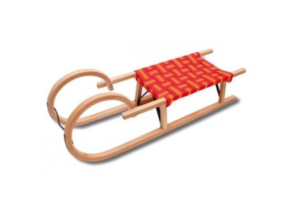 Dřevěné sáňky s textilním potahem 110 cm