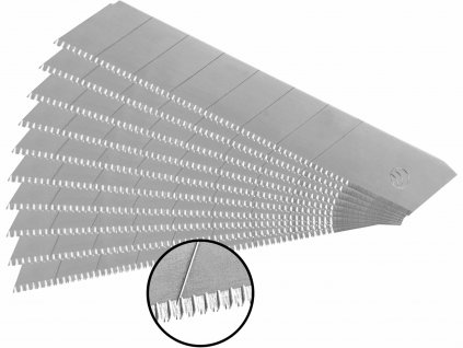 Brity do univerzálního nože olamovací se zoubky, 10ks, 18x0,5mm, 7 segmentů, SK5, SK5, EXTOL PREM