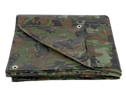 Plachta Tarpaulin Khaki 04,0x05,0 m, 80 g / m, oliva / kamufláž