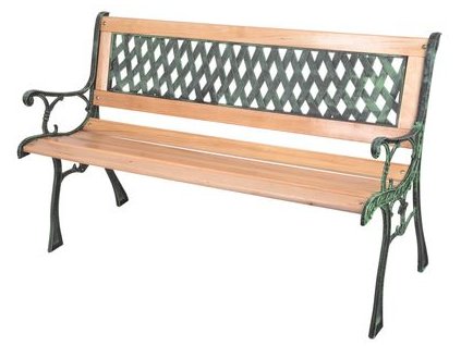 Lavicka zahradní GODIVA, 122x54x73 cm, dřevo / plast/ litina