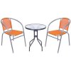 Set balkonový BRENDA, oranžový, stůl 72x59 cm, 2x židle 60x71 cm