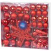 Gule MagicHome Vianoce, sada, 50 ks, 4-5 cm, červené, hviezda, girlanda, šiška, na vianočný stromček