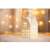 Dekorácia MagicHome, Domček, LED, biely, porcelán, 8,7x7,3x15,3 cm
