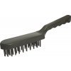 Kartáč ruční ocelová, 4-řadová, vyhnutá plastová rukojeť