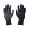 rukavice z polyesteru polomáčené v PU, černé, velikost 11", EXTOL PREMIUM