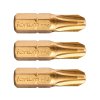 hrot křížový phillips, sada 3ks, PH 3x25mm,titan. úprava, S2, FORTUM-KITO