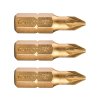 hrot křížový pozidriv, sada 3ks, PZ 1x25mm,titan. úprava, S2, FORTUM-KITO