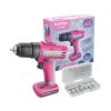 vrtací šroubovák aku, růžový, 12V Li-ion, 1500mAh, EXTOL LADY