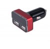 Nabíječka USB do auta, 12-24V, výstup 5V/3,1A, 2xUSB, LCD, 12V/24V, 2xUSB (1A/5W, 3,4A/17W), LCD, úč