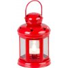 Lampáš MagicHome Vianoce, červený, s LED sviečkou, 12x15/20 cm